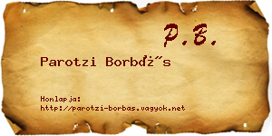 Parotzi Borbás névjegykártya